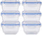 Set Lunchboxen Hermetisch Blauw Transparant Plastic 900 ml 14,5 x 8,5 x 14,5 cm (8 Stuks)