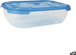 Set Lunchboxen Tontarelli Nuvola 1,15 L Blauw Rechthoekig 3 Onderdelen (12 Stuks)