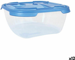 Set Lunchboxen Tontarelli Nuvola 1 L Blauw Vierkant 3 Onderdelen (12 Stuks)