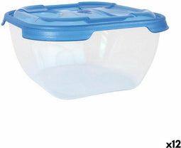 Set Lunchboxen Tontarelli Nuvola 2 L Blauw Vierkant 2 Onderdelen (12 Stuks)