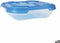 Set Lunchboxen Tontarelli Nuvola 500 ml Blauw Vierkant 4 Onderdelen (12 Stuks)