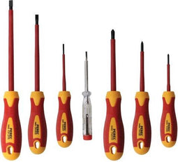 Set Met 6 Geïsoleerde Schroevendraaiers + Spanningzoeker