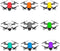 Set met 9 skins in verschillende kleuren voor DJI Spark drone