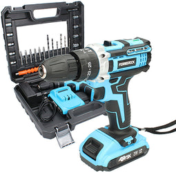Set met boor en accessoires Ferrestock FSKTAB101 21 V 25 Onderdelen