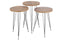 Set Of 3 Sidetables Pb/metal Wood/black