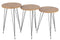 Set Of 3 Sidetables Pb/metal Wood/black