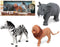 Set of Wild Animals Zebra Elephant Lion 28 x 12 cm (3 Units) (3 pcs)