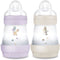 Set van 2 Babyflessen - MAM - Easy Start - Antikoliek - 160 ml - Flow 1 speen - Lila + Zand