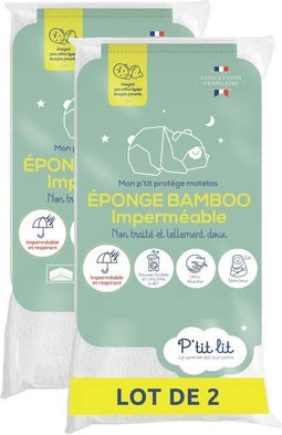 Set van 2 bamboe babymatrasbeschermers - voor wieg, reiswieg, kinderwagen - waterdicht Alese - zachte viscose - 40x80 cm