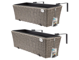 Set van 2 Hangende Plantenbakken - Crèmekleurig - 60 x 20 x 19 cm