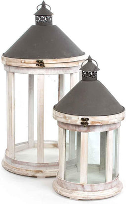 Set van 2 lantaarns carrousel wit