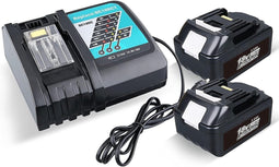 Set van 2 Makita 18V 5.0Ah Vervangende Accu's met DC18RC Oplader