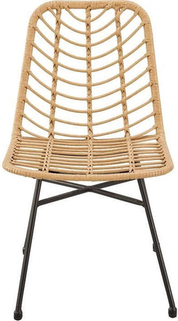 Set van 2 meubelen - Imitatie natuurlijk rotan - Stalen structuur - L63,5 x H 86 x D 48 cm