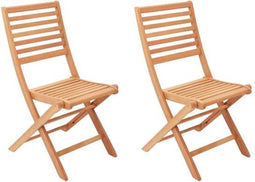 Set van 2 opklapbare tuinstoelen in FSC eucalyptus - 57 x 46.5 x 90 cm