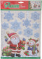 Set van 2 raamstickers kerst - Raam sticker kerstmis - Sneeuwpop - Kerstman - Kerstster - Reli«f - 27X35 cm