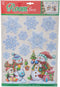 Set van 2 raamstickers kerst - Raam sticker kerstmis - Sneeuwpop - Kerstman - Kerstster - Reli«f - 27X35 cm