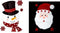 Set van 2 raamstickers kerstmis glitter - Raam sticker - Feestdecoratie - Kerst - Kerstman / Sweeuwpop