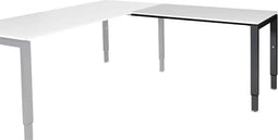 (Set van 2 stuks) Domino hoekbureau, hoogte instelbaar met 4-poots frame