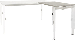 (Set van 2 stuks) Linesto N3 hoekbureau, hoogte instelbaar met 4-poots frame
