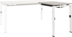 (Set van 2 stuks) Linesto N4 hoekbureau, hoogte instelbaar met 4-poots frame