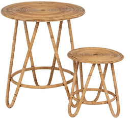 Set van 2 tafels Beige 60 x 60 x 39 cm (2 Stuks)