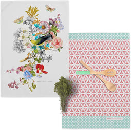 Set van 2 theedoeken Floral branch | Happy Friday
