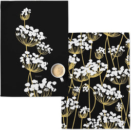 Set van 2 theedoeken Golden sprouts | Blanc