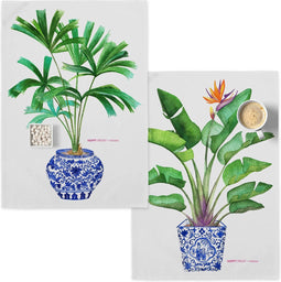 Set van 2 theedoeken Porcelain | Happy Friday