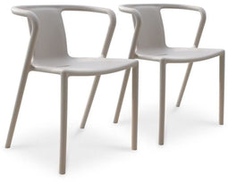 Set van 2 tuinstoelen - CITY GARDEN - DIEGO-FT - Zand - Stapelbaar