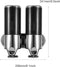 Set van 2 | Zeepdispenser - Dubbelwandige kunstof zeepdispenser - Edelstaal-look - Zwart