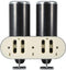 Set van 2 | Zeepdispenser - Dubbelwandige kunstof zeepdispenser - Edelstaal-look - Zwart