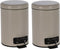 Set van 2x stuks taupe vuilnisbakken/pedaalemmers 3 liter van 17 x 25 cm - Badkameraccessoires - Kleine prullenbakken