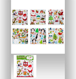 Set van 3 3 D raamstickers kerstmis - Set van 3 - Kerstdecoratie - Raam stickers - Kerstmis - Kerstman