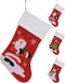 Set van 3 LUXE kerstsokken - Kerstsok - 46 cm - Kerstman - Sneeuwpop - Rendier - Kerstmis