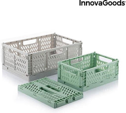 Set van 3 opvouwbare en stapelbare opbergkratten Boxtor InnovaGoods