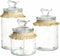 Set van 3 Potjes DKD Home Decor Kristal Natuurlijk Transparant Vezel (11 x 11 x 22 cm)