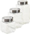 Set van 3 Potjes DKD Home Decor Kristal Roestvrij staal (500 ml) (750 ml) (1L) (3 Onderdelen)