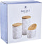 Set van 3 Potjes DKD Home Decor Natuurlijk Wit Groen Bamboe Keramiek Tropisch (3 Onderdelen)