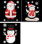 Set van 3 raamstickers kerstmis - Raam sticker - Feestdecoratie - Kerst - Kerstman / Pinguin / Sweeuwpop