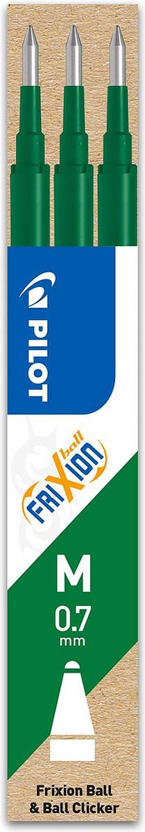 Set van 3 - Vulling FriXion Ball 0.7 - Groen - Medium penpunt