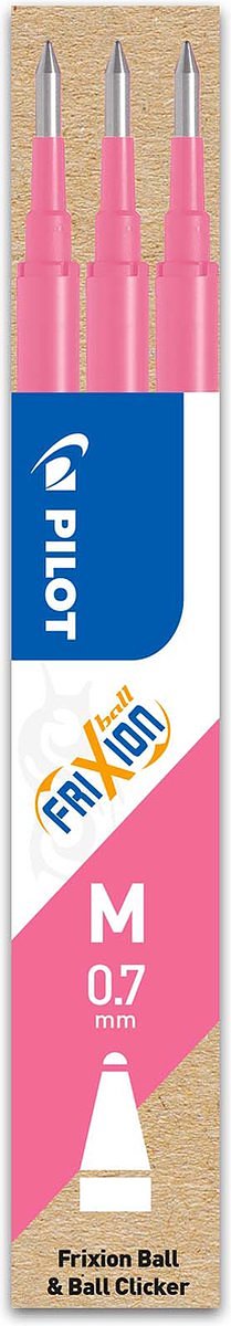 Set van 3 - Vulling FriXion Ball 0.7 - Roze - Medium penpunt