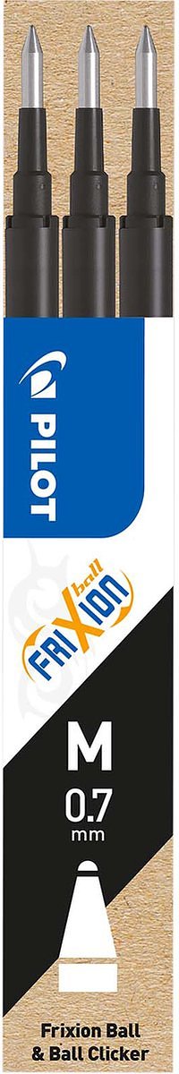 Set van 3 - Vulling FriXion Ball 0.7 - Zwart - Medium penpunt