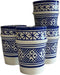 Set van 4 Fes keramiek bekers blauw-wit
