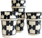 Set van 4 Fes keramiek bekers zwart-wit