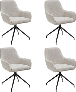 Set van 4 Kick draaistoel Miko - champagne