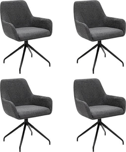 Set van 4 Kick draaistoel Miko - donkergrijs