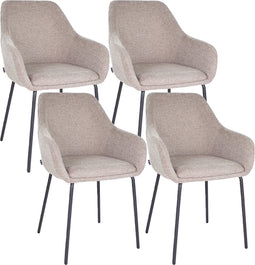 Set van 4 Kick eetkamerstoel Guus - Taupe