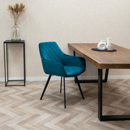 SET van 4 Kick eetkamerstoel Karl Velvet - Blauw