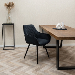 SET van 4 Kick eetkamerstoel Karl Velvet - Zwart
