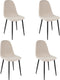 Set van 4 Kick eetkamerstoel Mees - beige
